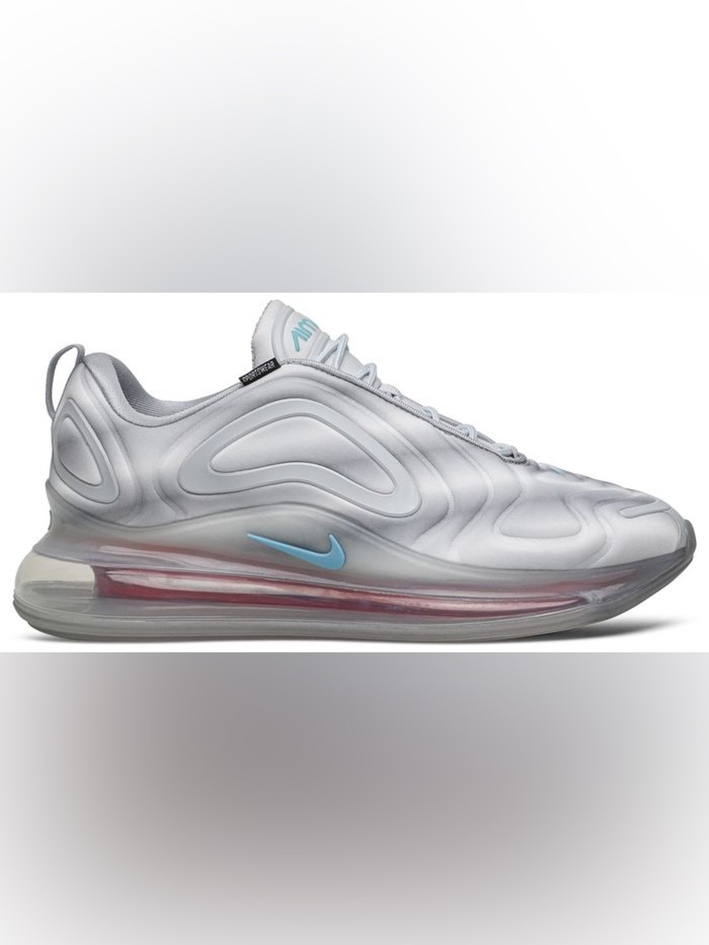 Nike Women's 2019 Pride Silver Sneakers with Light Blue Swoosh